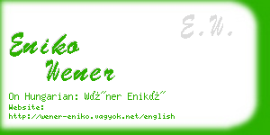 eniko wener business card